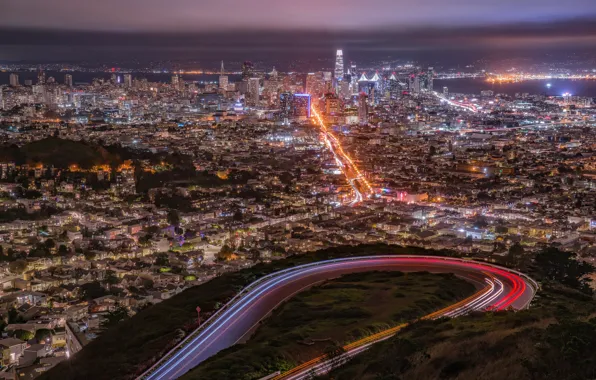 Картинка город, огни, San Francisco