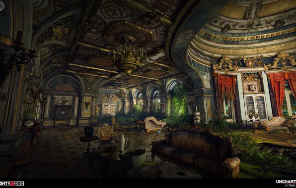 Роскошь, помещение, свод, Uncharted 4, Averys Palace