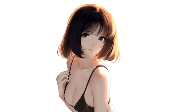 Girl, sexy, lingerie, bra, cleavage, boobs, anime, beautiful
