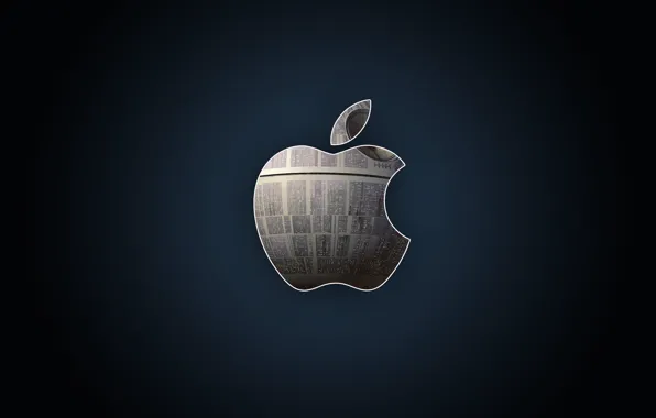 Картинка металл, apple, яблоко, логотип, hi-tech