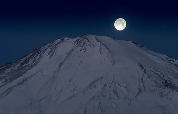 Луна, гора, вулкан, Япония, Fuji