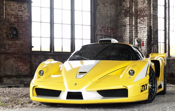 Желтый, окна, феррари, Ferrari Enzo, Edo Competition, виж спереди