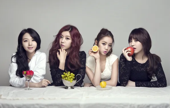 Картинка музыка, девушки, еда, фрукты, азиатки, Южная Корея, певицы, Girls Day