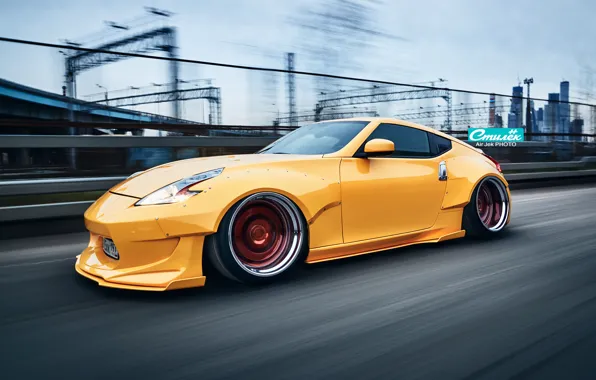Nissan, tuning, speed, 370z, low, stance, moscow city