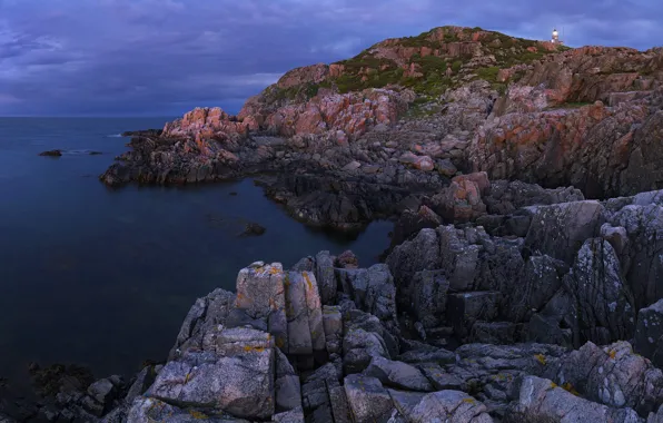 Waves, sea, ocean, rocks, lighthouse