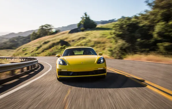 Porsche, Cayman, вид спереди, GTS, 718, 2019