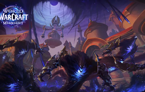 Картинка World of Warcraft, постер, персонажи игры, Blizzard Entertainment, Midnight, видео игра