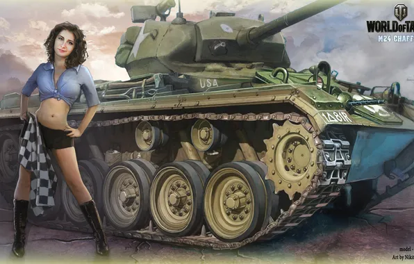 Девушка, танк, girl, танки, WoT, Мир танков, tank, World of Tanks