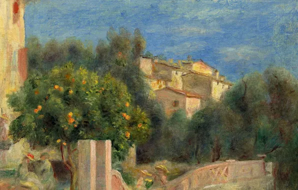 Пейзаж, картина, Пьер Огюст Ренуар, Pierre Auguste Renoir, Дом Художника в Кань-Сюр-Мер