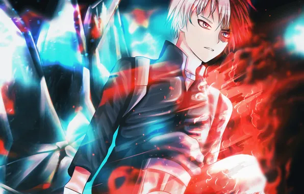 Аниме, арт, парень, Boku no Hero Academia, Шото, Моя геройская акадеимя, Todoroki shouto
