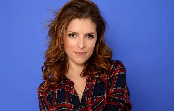 Фон, портрет, актриса, рубашка, шатенка, фотосессия, Anna Kendrick, Анна Кендрик