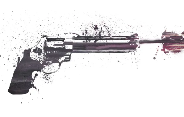 Картинка оружие, узоры, краски, рисунок, colors, выстрел, револьвер, weapon