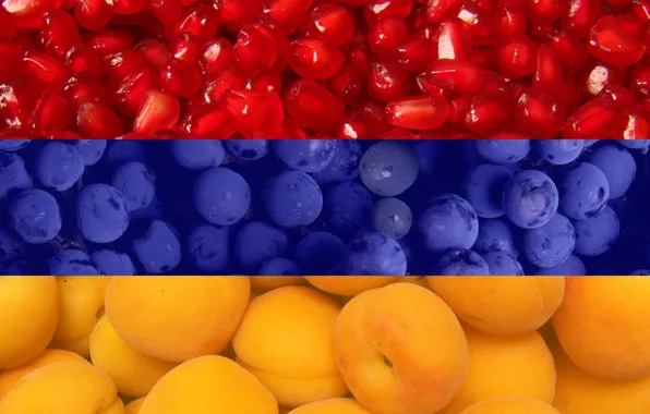 Флаг, фрукты, Armenia, Армения, Флаг Армении