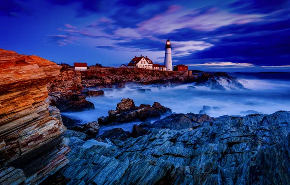 Картинка Lighthouse, Maine, North America