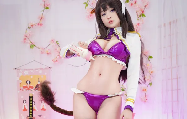 Girl, sexy, lingerie, pantsu, bra, cleavage, panties, thighhighs