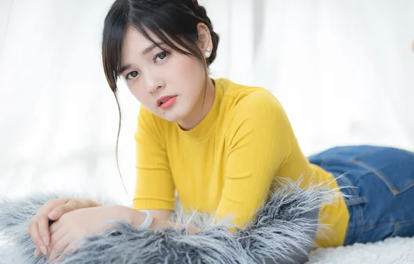 Картинка взгляд, лицо, азиатка