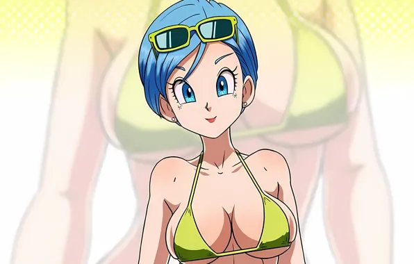 Girl, sexy, cleavage, boobs, anime, blue eyes, beautiful, short hair