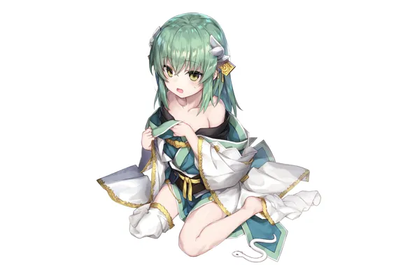 Белый фон, Девочка, Сидит, Fate / Grand Order, katoroku