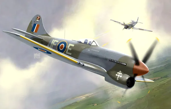 Истребитель, RAF, Hawker Tempest, Tempest Mk.V, Боевой самолёт