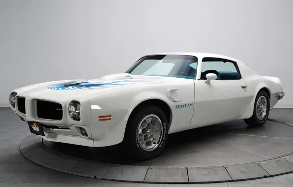 Белый, автомобиль, Pontiac, понтиак, Firebird, Trans Am, 1973