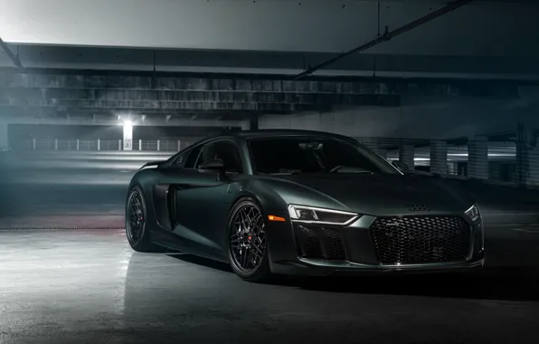 Audi R8, вид спереди, 2018, V10, Vossen