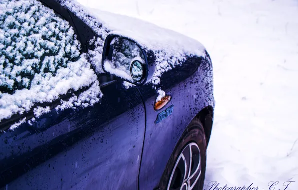 Машина, Fiat, боковое зеркало, крыло.