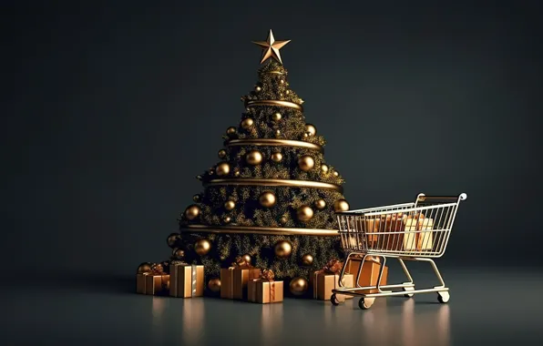 Шары, елка, Новый Год, Рождество, подарки, new year, happy, Christmas
