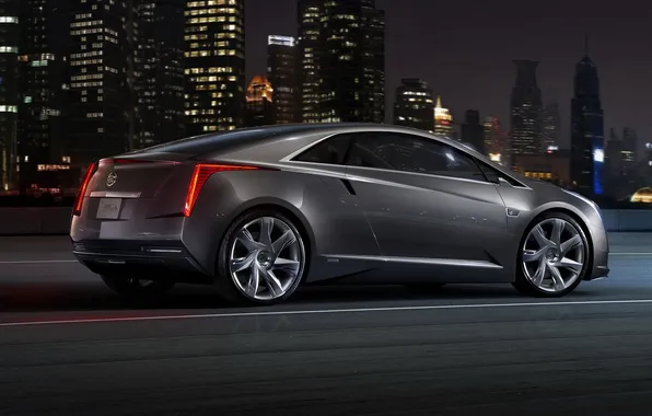 Картинка ночь, купе, трасса, машинка, кадиллак, cadillac, elr