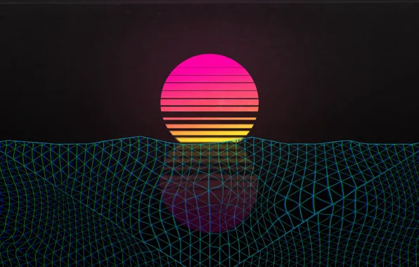 Солнце, Музыка, Звезда, Стиль, Фон, 80s, Style, Neon