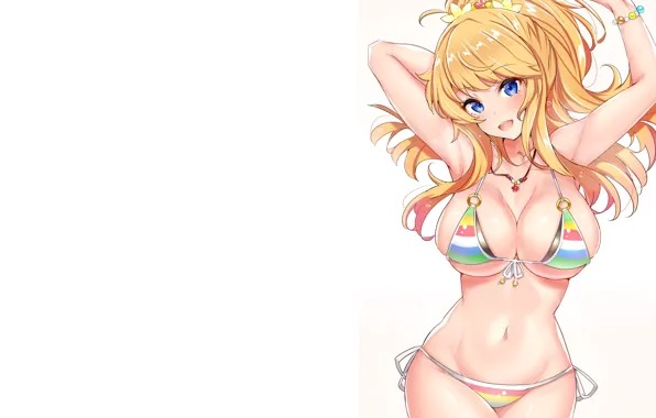 Girl, sexy, cleavage, long hair, boobs, anime, beautiful, pretty