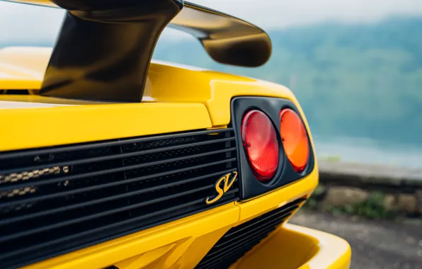 Картинка Lamborghini, close-up, rear, Diablo, 1998, badge, Lamborghini Diablo SV Roadster