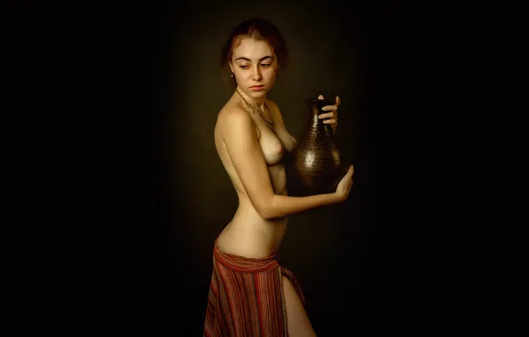 Грудь, секси, поза, модель, тело, юбка, руки, макияж