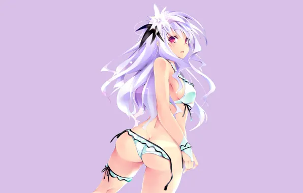Girl, sexy, ass, cleavage, flower, boobs, anime, beautiful
