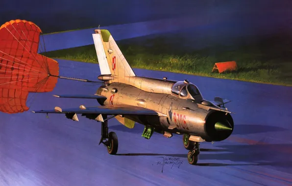 Картинка самолет, истребитель, арт, посадка, самый, боевой, многоцелевой, советский