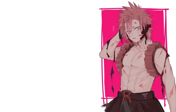 Взгляд, фон, белый фон, парень, Моя геройская академия, My Hero Academia, Boku No Hero Academia, …