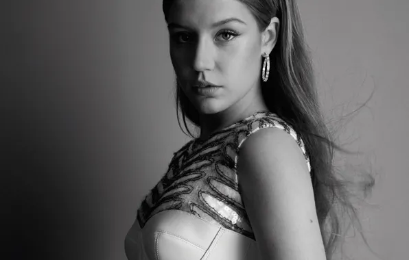 Взгляд, актриса, черно-белое, Adele Exarchopoulos