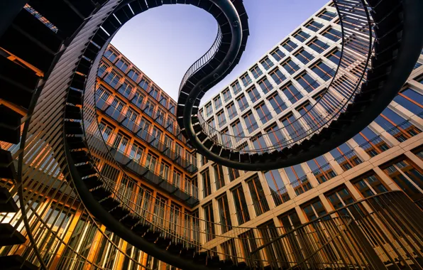 Картинка здание, Германия, Мюнхен, лестница, архитектура