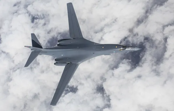 Lancer, B-1B, ВВС США, стратегический бомбардировщик, с крылом изменяемой стреловидности, Rockwell International, американский сверхзвуковой