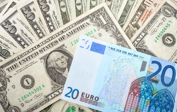 Картинка деньги, доллар, евро, купюры, fon, euro, dollar