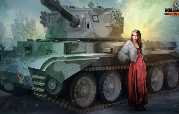 Картинка girl, games, world of tanks, tank