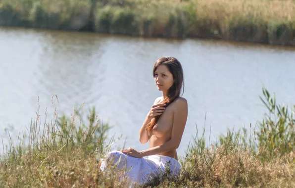 Природа, речка, Карина, Виталий Кононов