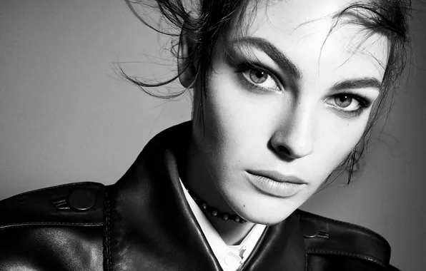 Модель, портрет, чёрно-белое, Vittoria Ceretti