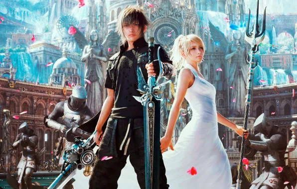 Девушка, парень, Square Enix, final fantasy, luna, Final Fantasy XV, Noctis Lucis Caelum, Noctis