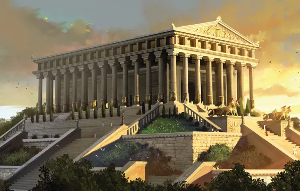 Картинка art, painting, ancient, Temple of Artemis