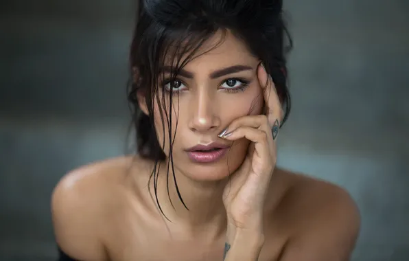 Портрет, макияж, тату, India, Aasttha, indian model, Maharashtra