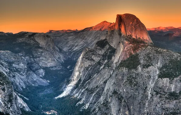 Пейзаж, горы, панорама, Yosemite National Park