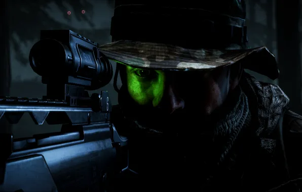 Ночь, цель, солдат, оптика, Battlefield 4