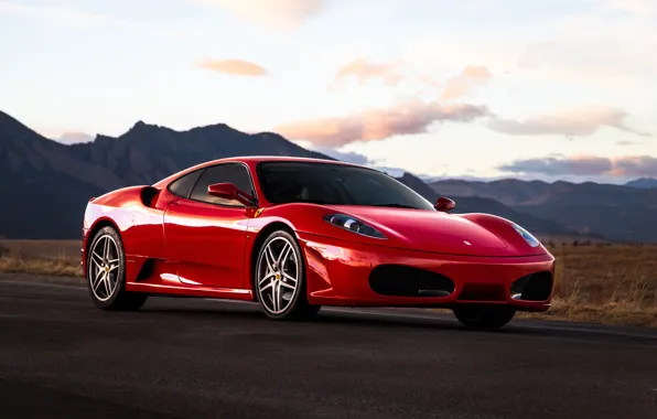 Красный, суперкар, Ferrari F430, спорткар