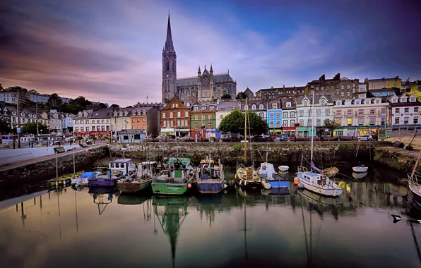 Пристань, лодки, Ирландия, Корк
