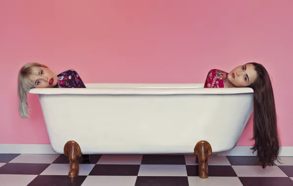 Картинка фон, девушки, ванна